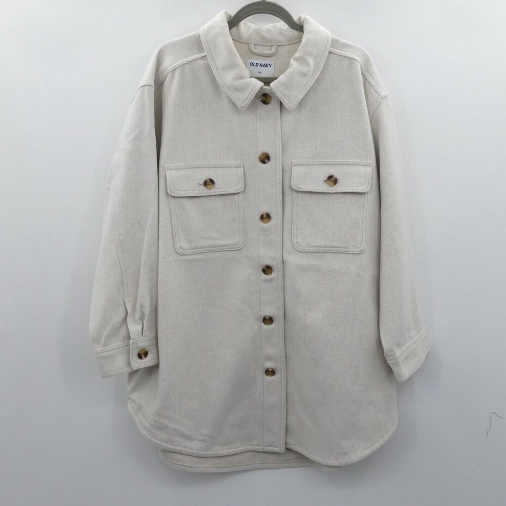 Old Navy Cream Button-Up Jacket